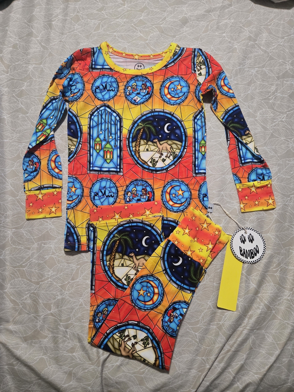 BAMBOO Kids Long Sleeve And Pants Pajama Set - RAMADAN PRINT 3T